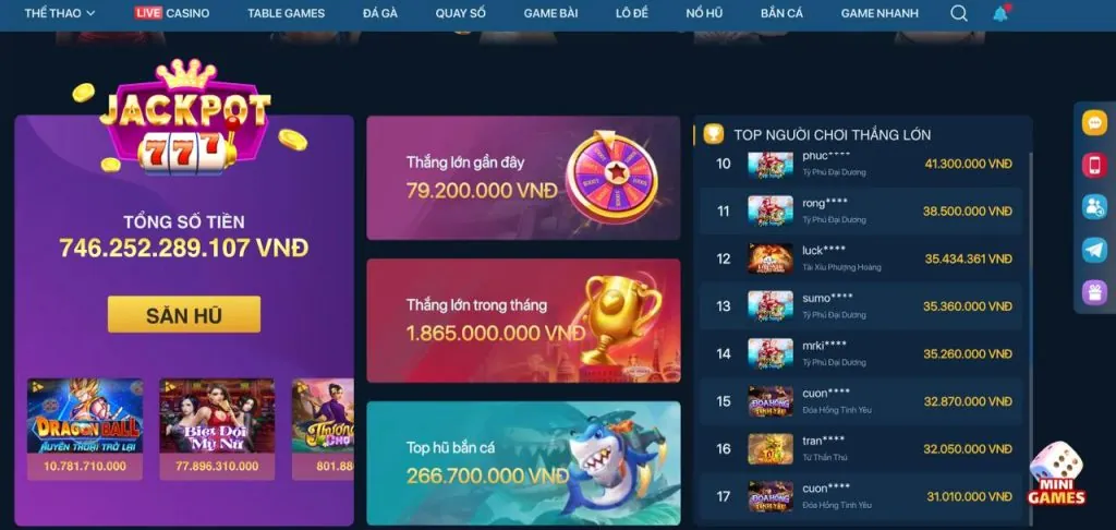 Các trò chơi tại Betvip nhà cái